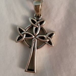 Trinity knot cross necklace